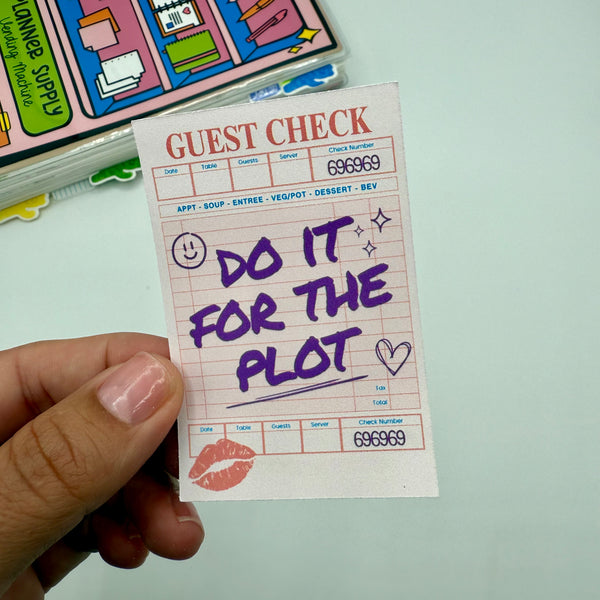 Do It For The Plot Guest Check Stickers