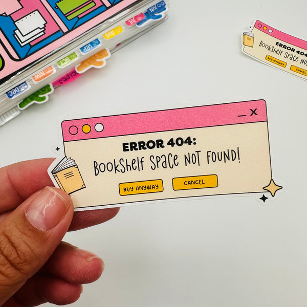 Bookshelf Space Not Found Vinyl Sticker