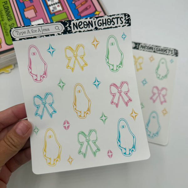 Neon Ghosts Sticker Sheet