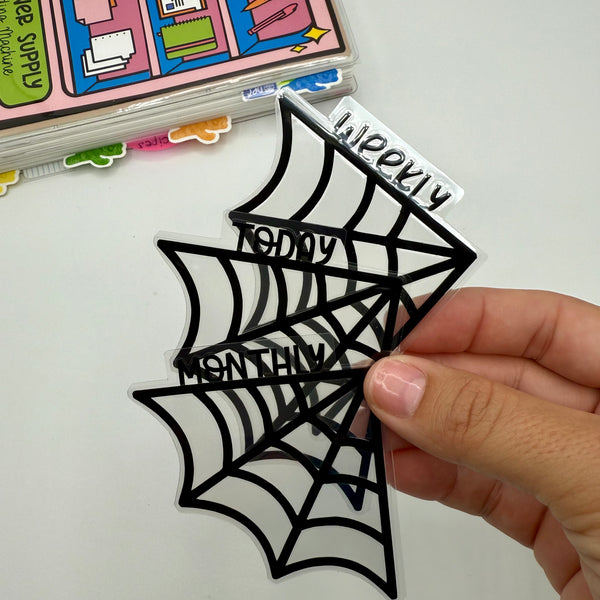 Spider Web Mini Corner Tab Planner Dividers - TOP TABS