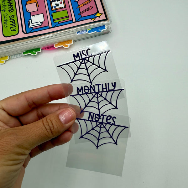 Spider Web Mini Drip Tab Planner Dividers