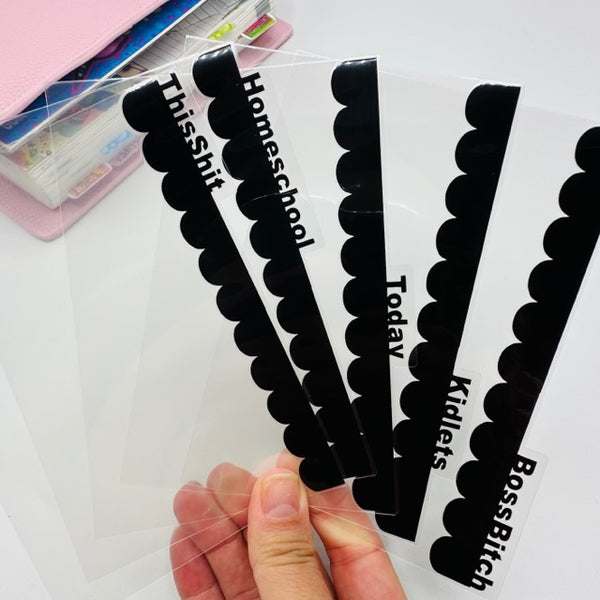 Skinny Scallop Dividers - SIDE TABS