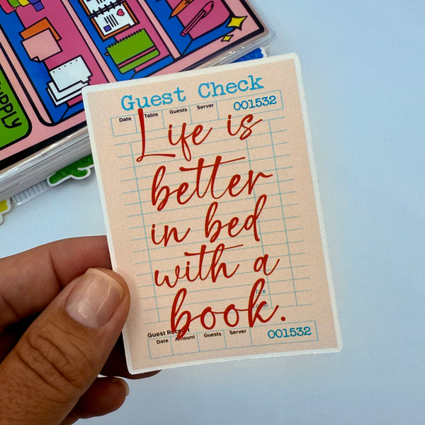 Life Is Better In Bed With A Book Stickers
