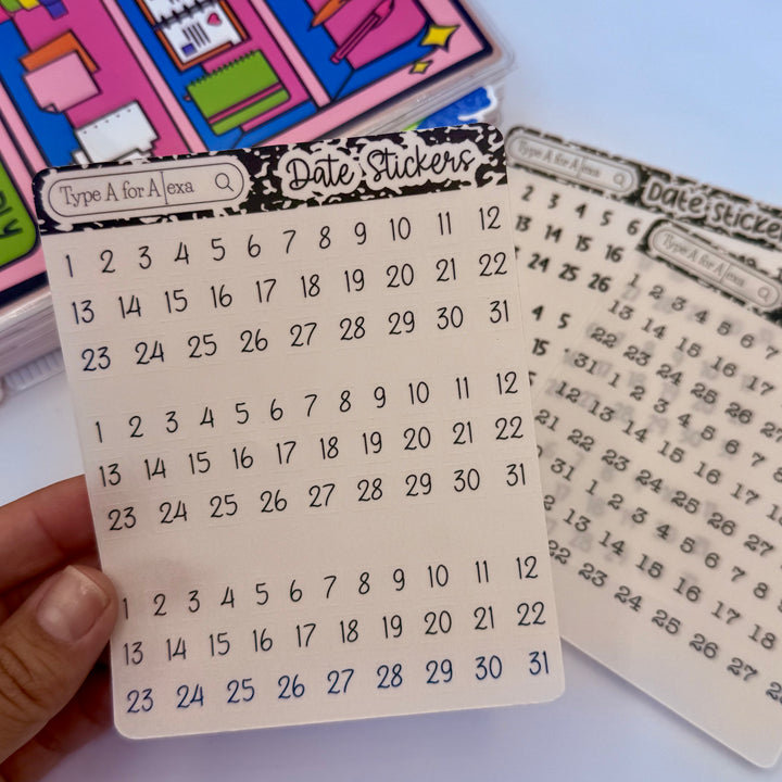 Date Number Stickers – TypeAforAlexa