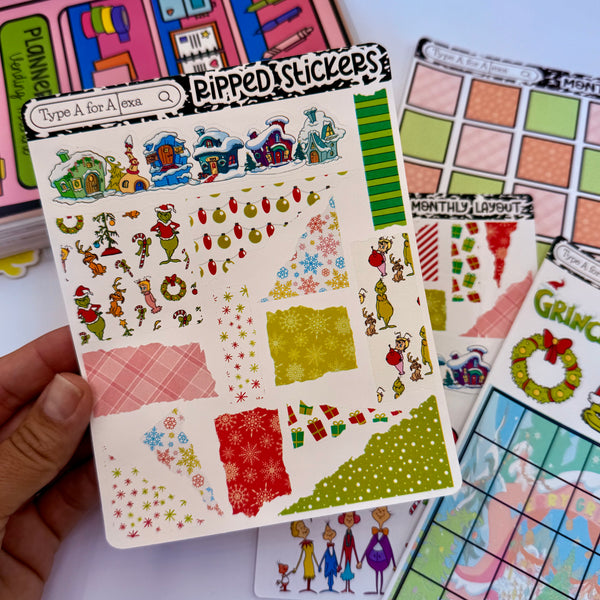 Mean One Torn Paper Sticker Sheet