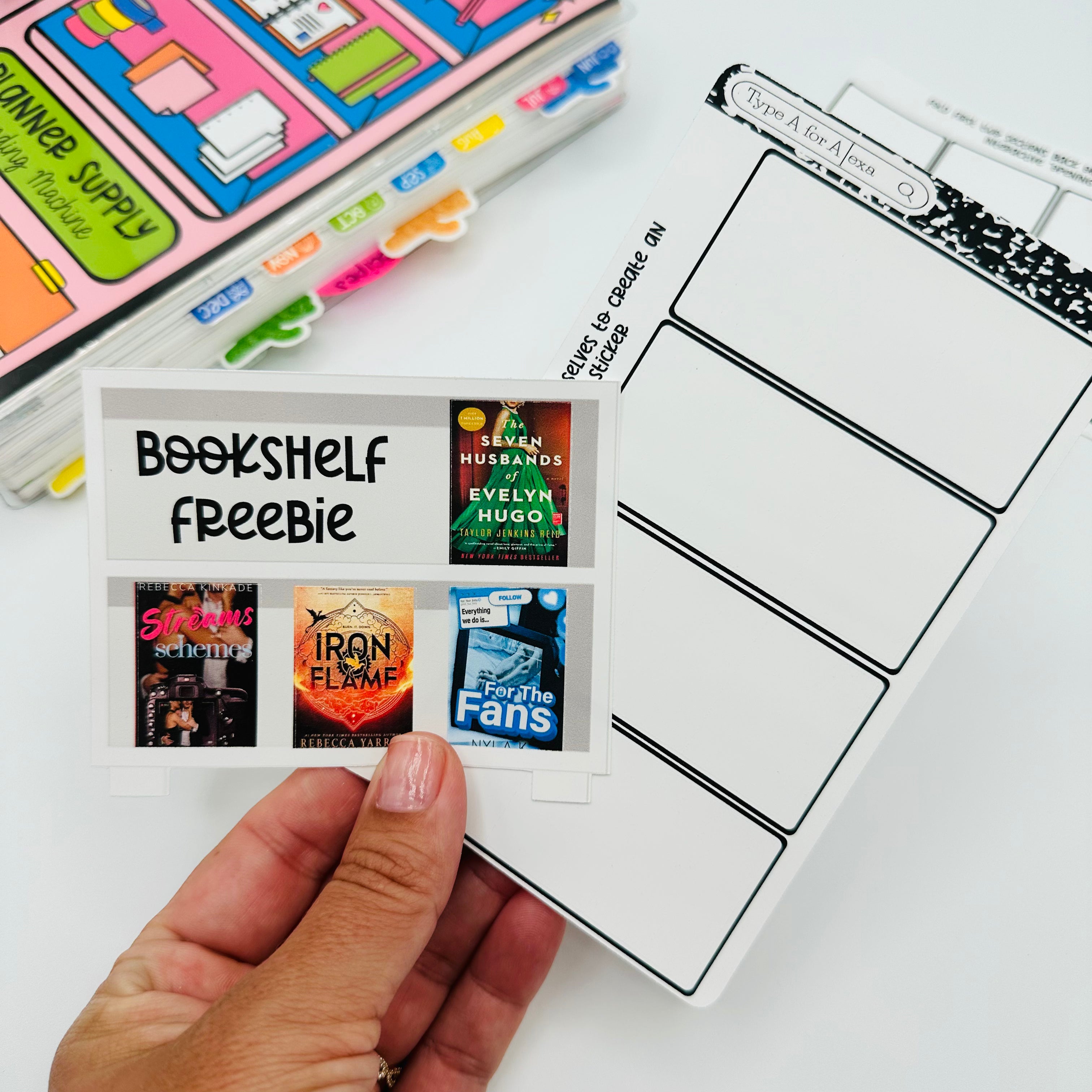 Foldable Book Sticker Sheet (w/ Bookshelf Freebie Stickers ...