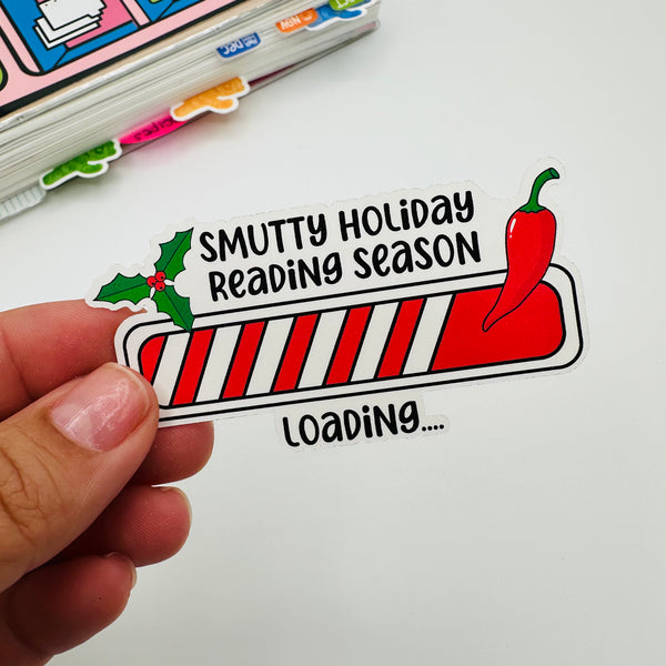 Smutty Holiday Reading Season Loading Vinyl Stickers