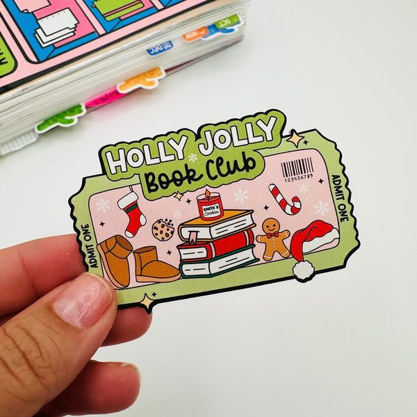 Holly Jolly Book Club Vinyl Stickers