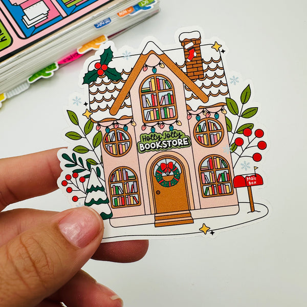 Holly Jolly Book Store Vinyl Stickers