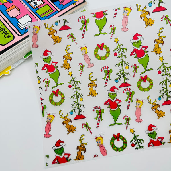 Grinch Pattern Vellum