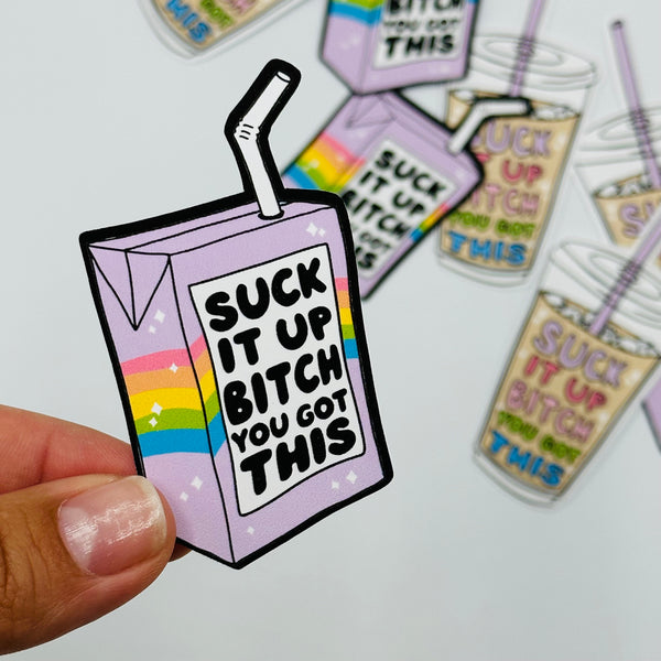 Suck It Up Juice Box Vinyl Stickers