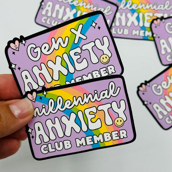 Anxiety Club Member Vinyl Stickers