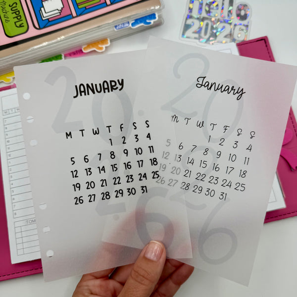 Single Monthly Calendar Vellum Dashboard