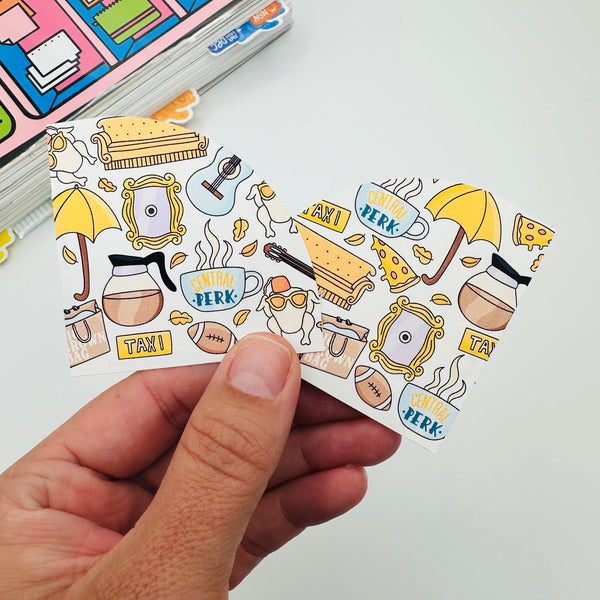 Friends Collage Adhesive Corner Pockets - Set of 2