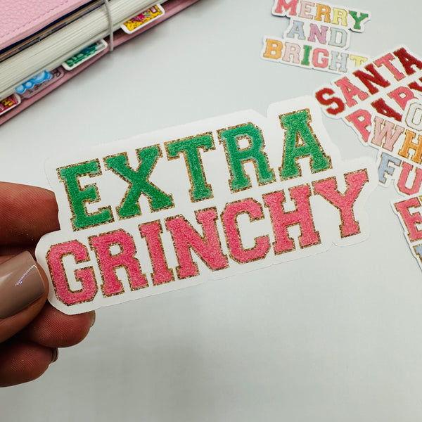 Extra Grinchy Vinyl Stickers