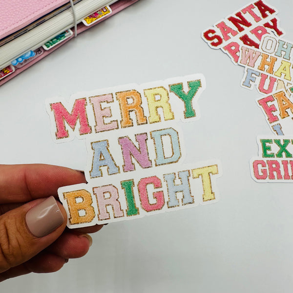 Merry and Bright Vinyl Stickers