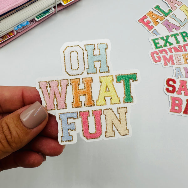 Oh What Fun Vinyl Stickers