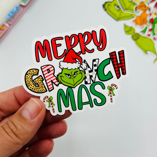 Merry Grinchmas Vinyl Stickers