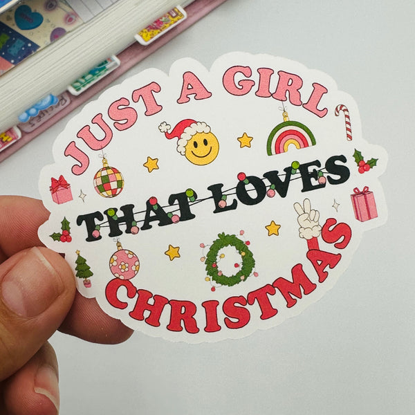 Girl That Loves Christmas Vinyl Stickers