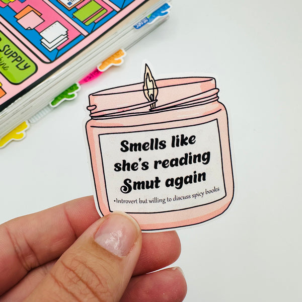 Smells Like She's Reading Smut Again Vinyl Stickers
