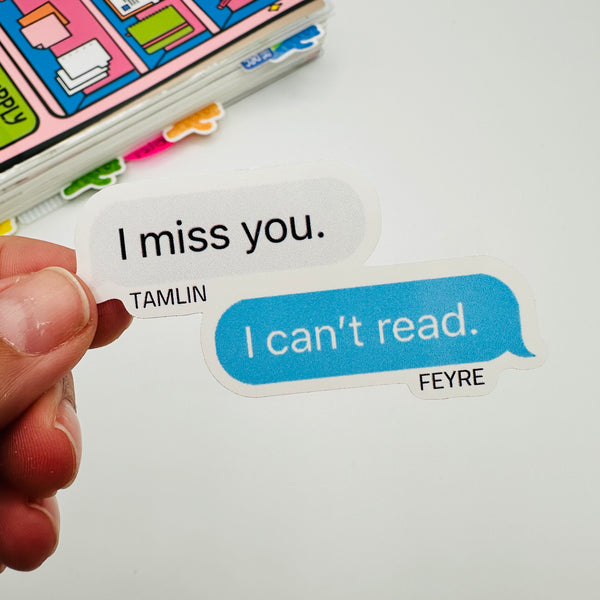 Tamlin & Feyre Text Vinyl Stickers