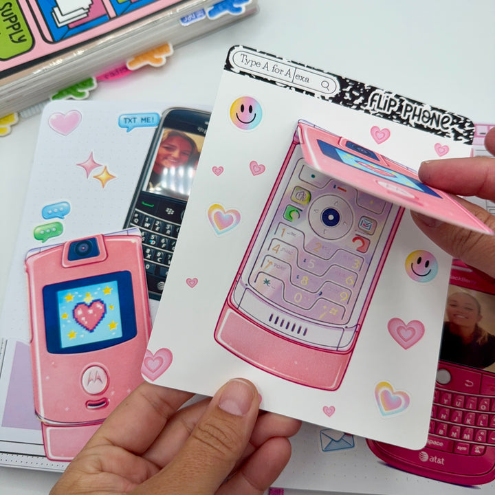 Flip Phone Jumbo Journaling Sticker Frame – TypeAforAlexa