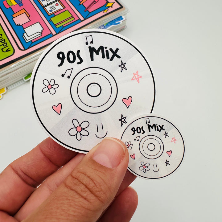 Cd 90 Sticker 90s Mix CD Vinyl Stickers – TypeAforAlexa