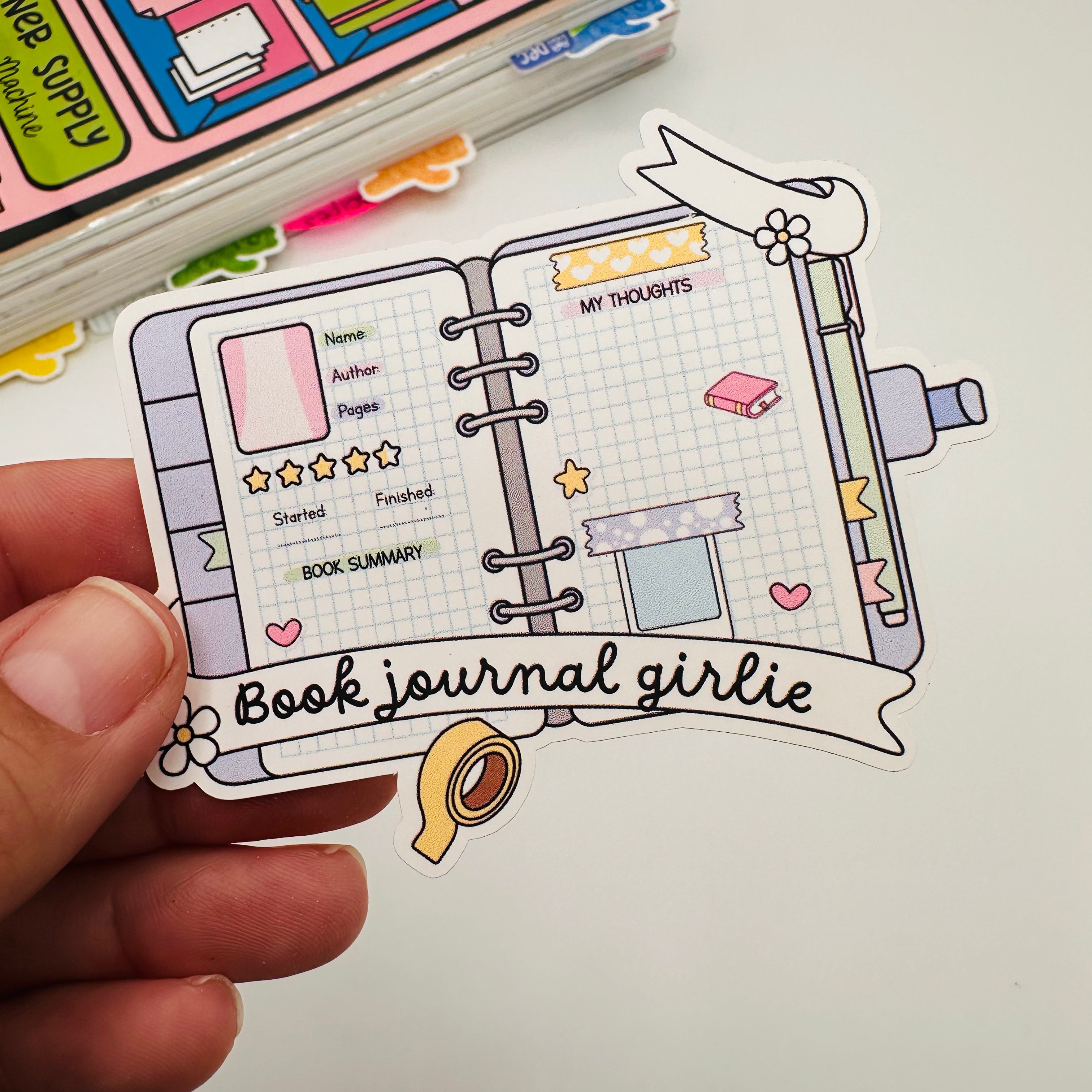 Book Journal Girly Vinyl Stickers – TypeAforAlexa
