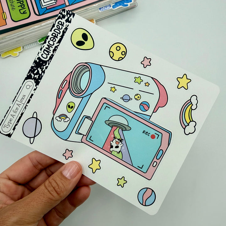 Camcorder Sticker Camcorder Jumbo Journaling Sticker Pocket – TypeAforAlexa