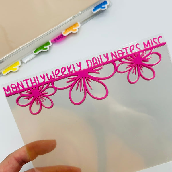 Simple Floral Dividers - SIDE TABS
