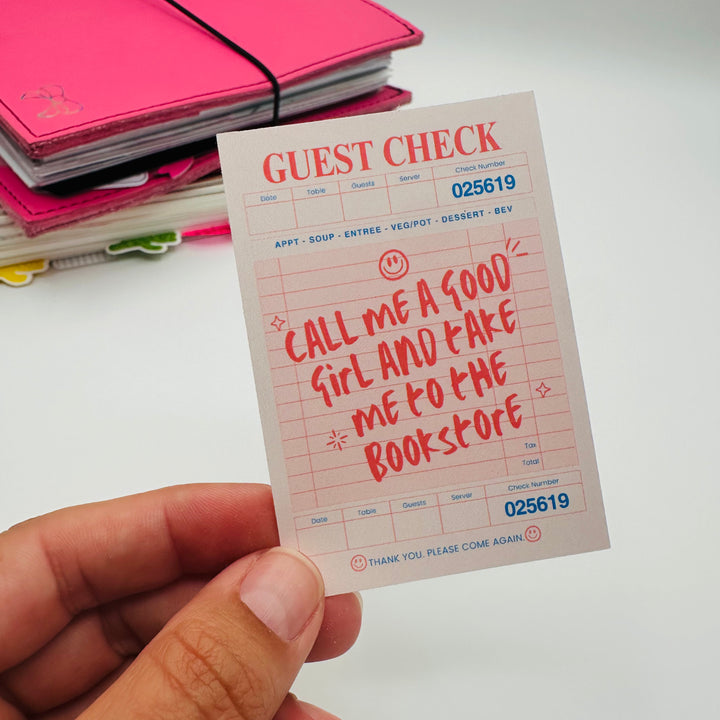 Checkbook Sticker Bookstore Guest Check Stickers – TypeAforAlexa