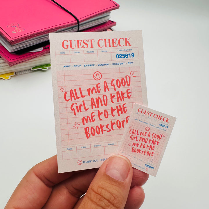 Checkbook Sticker Bookstore Guest Check Stickers – TypeAforAlexa