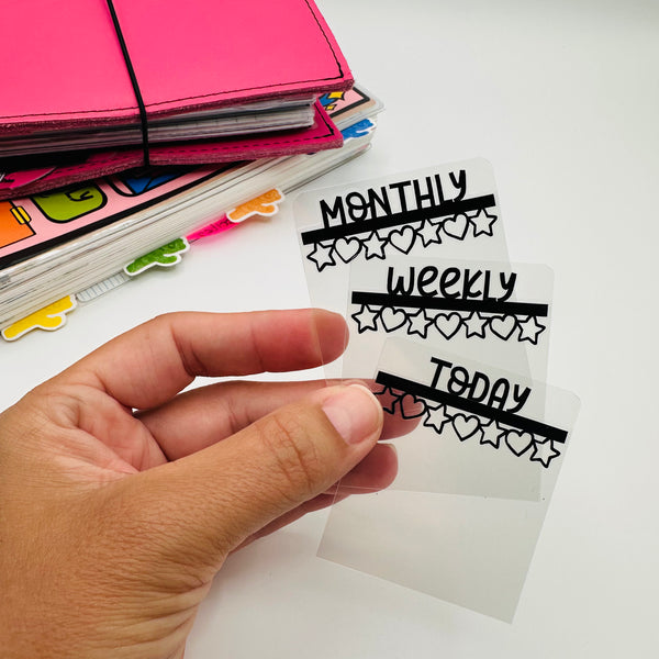 Hearts and Stars Mini Tab Planner Dividers