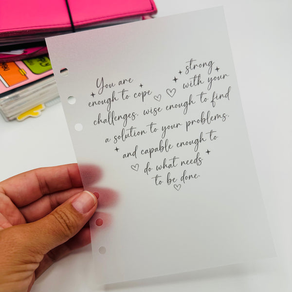 You Are Strong Enough Vellum Dashboard