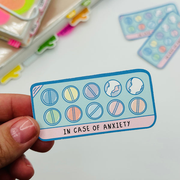In Case of Anxiety Vinyl Stickers