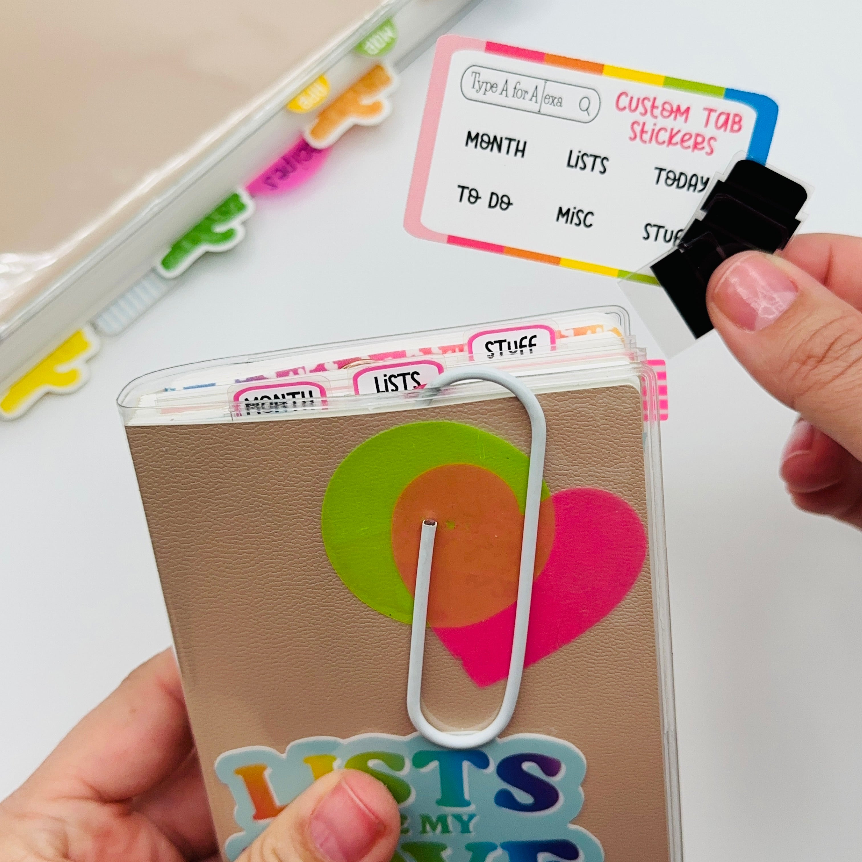 Writing Mini Tab SUPER Mini Tab Planner Dividers - TOP TABS – TypeAforAlexa