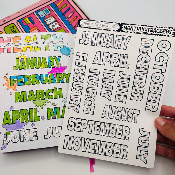 Month of the Year Daily Tracking Stickers