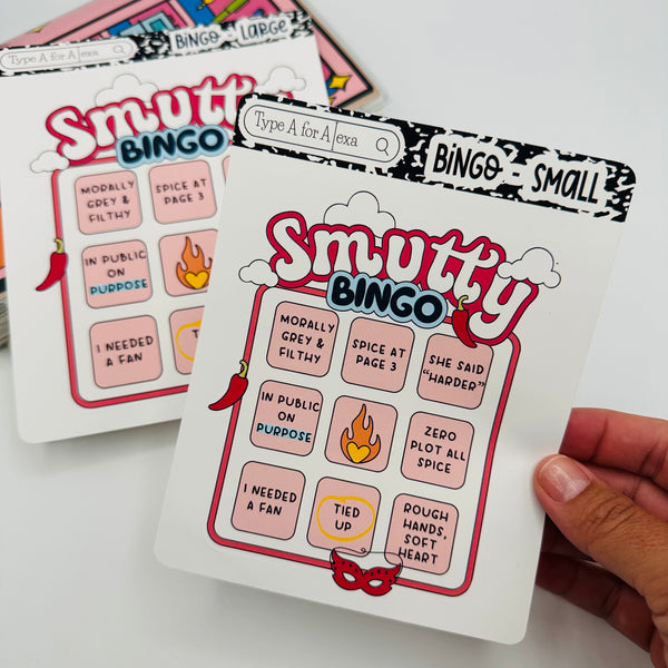 Smut Bingo Board Reading Journal Stickers