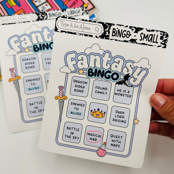 Fantasy Bingo Board Reading Journal Stickers