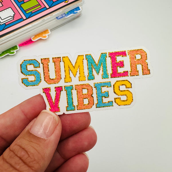 Summer Vibes Varsity Letter Stickers