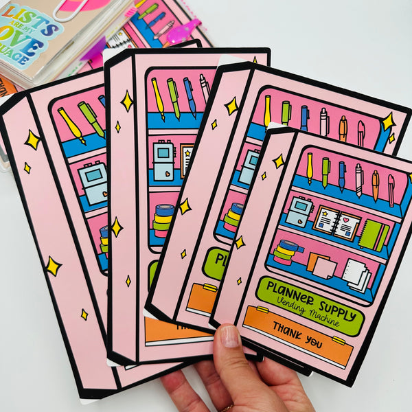 Planner Vending Machine Cover Sticker