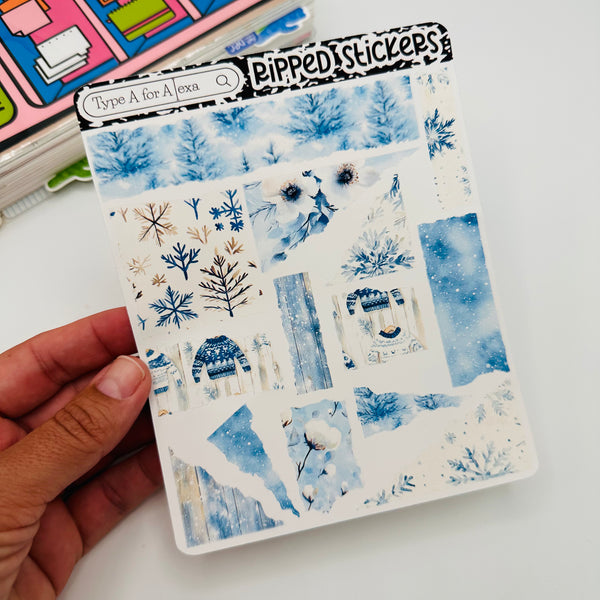 Winter Frost Torn Paper Sticker Sheet
