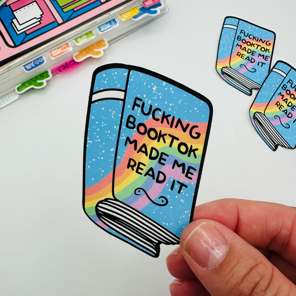 BookTok Made Me Read It Vinyl Sticker