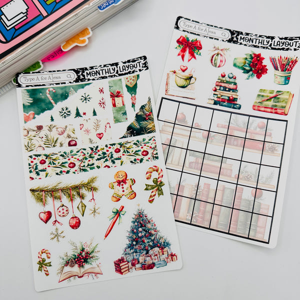 Christmas Planner Monthly Layout Sticker Kit