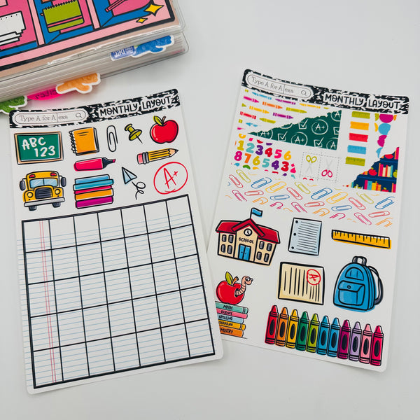 Back to School Monthly Layout Sticker Kit