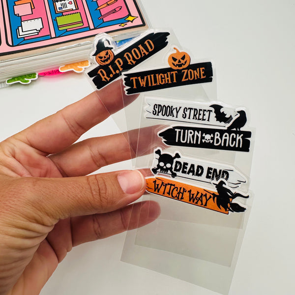 Halloween Sign Mini Tab Planner Dividers - Set of 3
