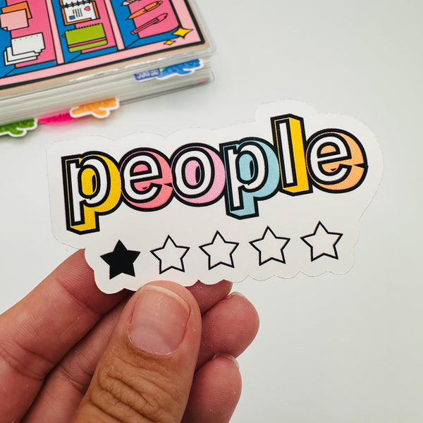 People: 1 out of 5 Stars Stickers