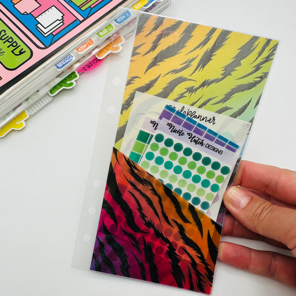 Bold Rainbow Zebra Vellum Pocket Dashboard