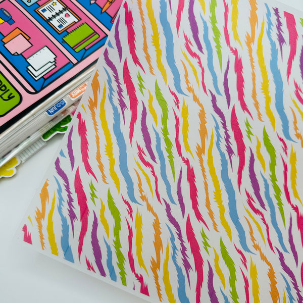 White Rainbow Zebra Vellum