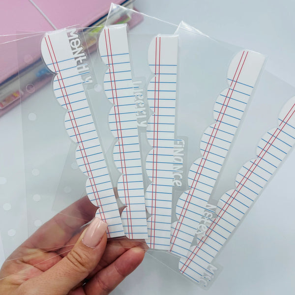 Notebook Paper Dividers - TOP TABS